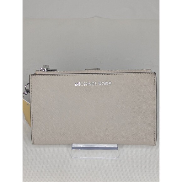 Michael Kors Jet Set Double Zip Wallet - Cement, Light, Beige, Neutral - Picture 4 of 7